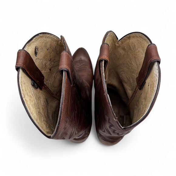 Justin Cowboy Boots Brown Leather Style 1450 Mens Size 13 D Country Western - Picture 10 of 12